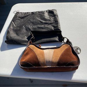 COCCINELLE BROWN AND TAN SUEDE HANDBAG - PURCHASED IN FLORENCE - GORGEOUS!!!